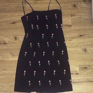 Floral Black Dress